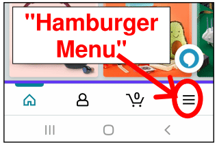 Amazon Smile Instructions App Hamburger Menu